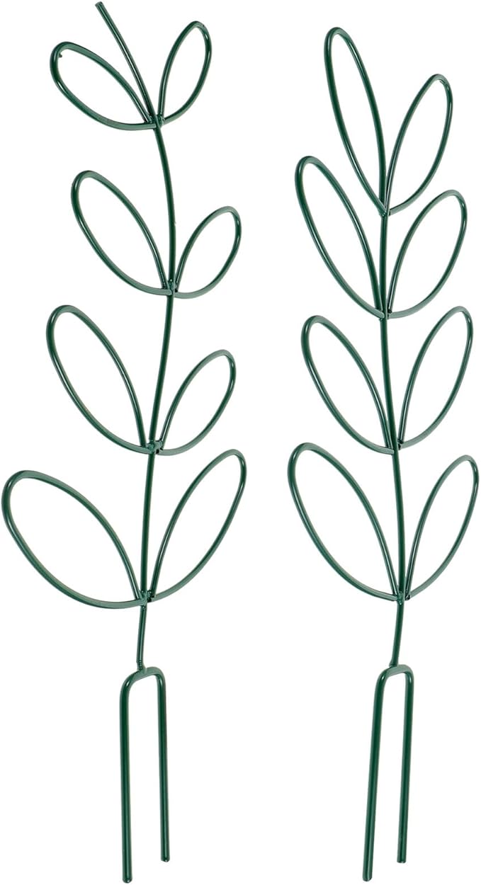 2pcs Metal Garden Trellis for Climbing Plants Outdoor Plant Support Rack with Green Coating Tomato Cage Flower Climbing Holder for Patio