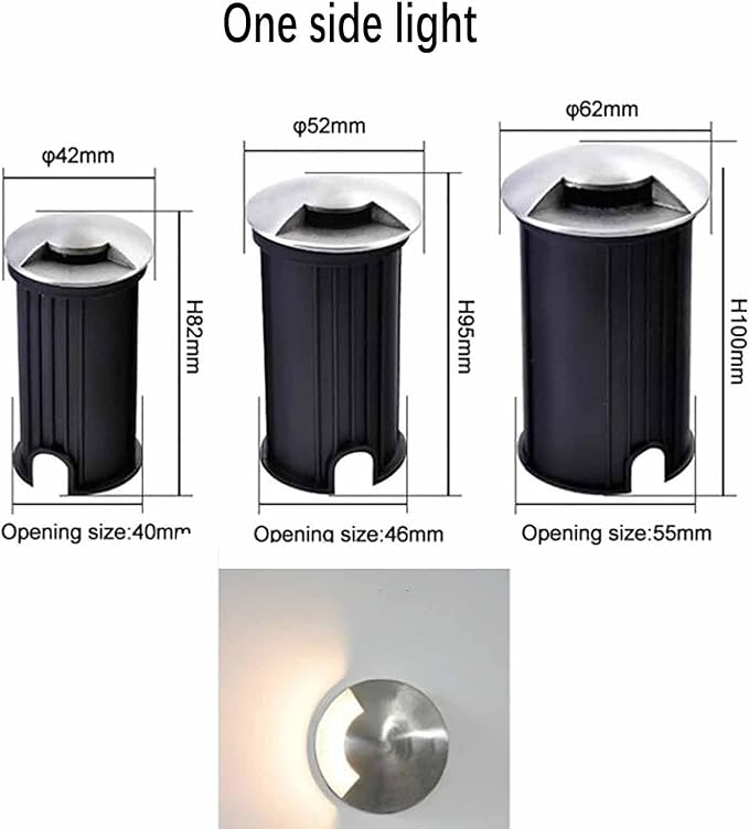Outdoor Landscape Lamp - LED Buried Lights Recessed LED Spotlight One/Two/Four Side Decorate Lighting Wall Light IP67 Waterproof Garden Decoration Ground Light1w-yellow-52MM-A