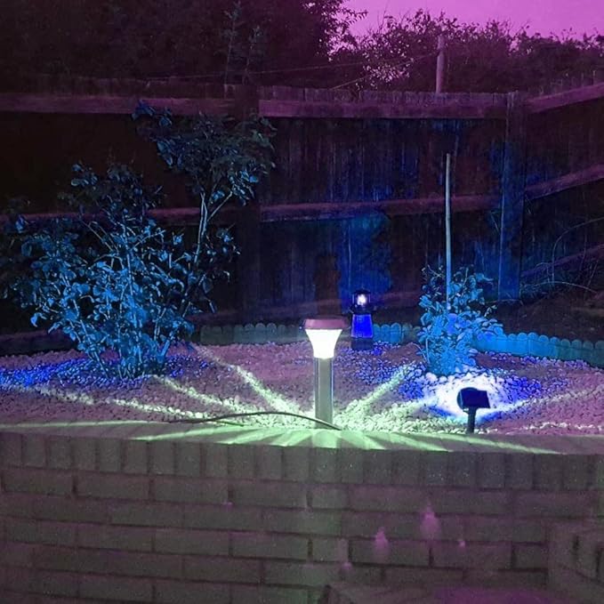 Solar Landscape Lights 4 LED Solar Spotlights 2 in 1 Security Light Solar Lights Outdoor Waterproof for TreePatioYard (Blue)