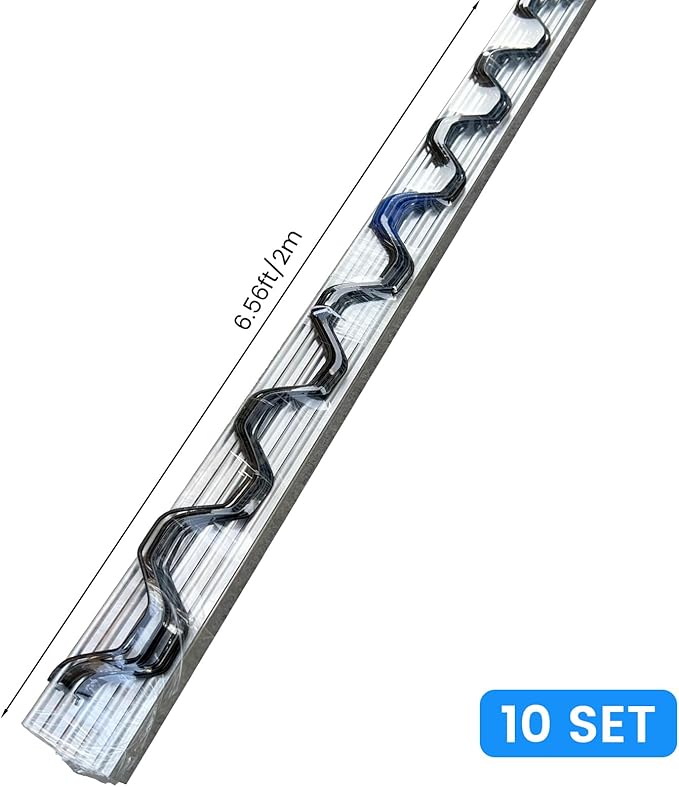 6.6 ft Wiggle Wire and u-Channel for Greenhouse 10 Sets PVC Coated Spring Wire &amp Aluminum Lock Channel Kit for Secure Poly Film Shade Cloth
