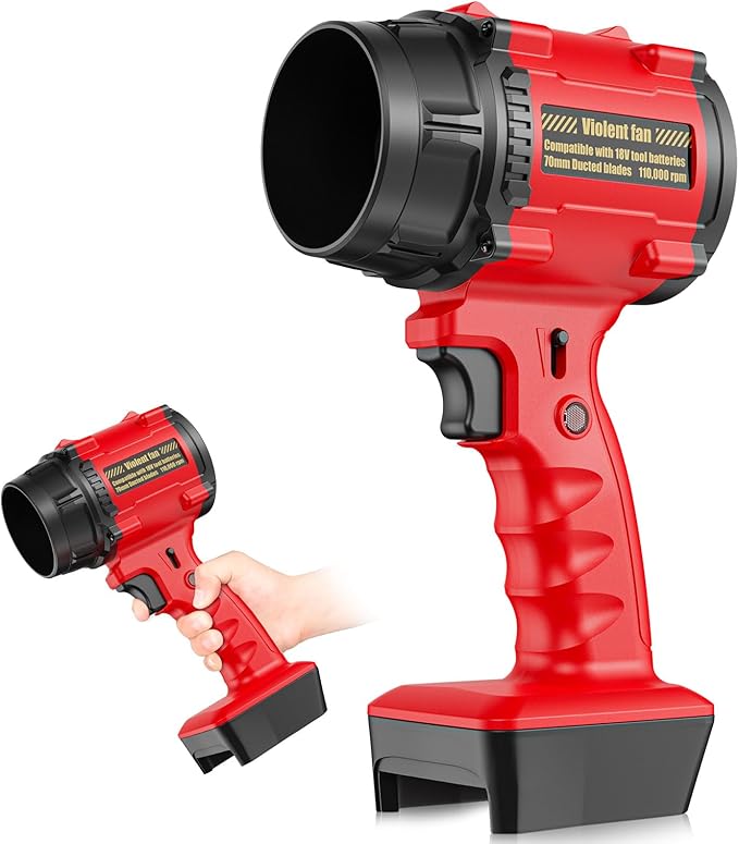Rozlchar Electric Cordless Leaf Blower Compatible for Milwaukee 18V Batteries(No Battery) Variable Speed Handheld Turbo Blower with Powerful Motor Portable Dust/Snow Cleaner for Lawn Patio