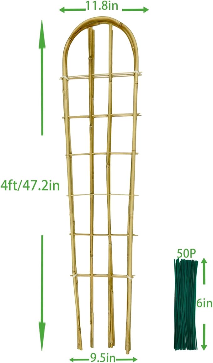 Bamboo TrellisU-Shape Bamboo Trellis4Feet3packfor Climbing Plants Outdoor BambooforClimbing PlantsTomato VegetablesFlowers Beans CucumberIndoor Potted Climb Plants