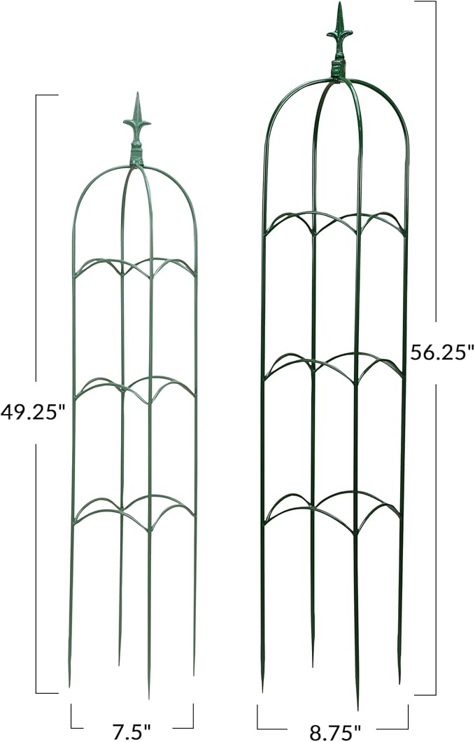 Creative Co-Op 2-Piece Powder Coated Metal Trellis Green and Mint Color
