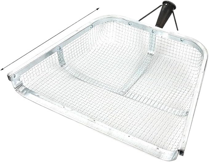 Stainless Steel Soil Sieve Large Stainl Steel Soil Leaching Tool Farm Work Iron Ovel Sieve Sand Filter Screen Corn Garden Tools(Screen-mesh 0.8x0.8cm)