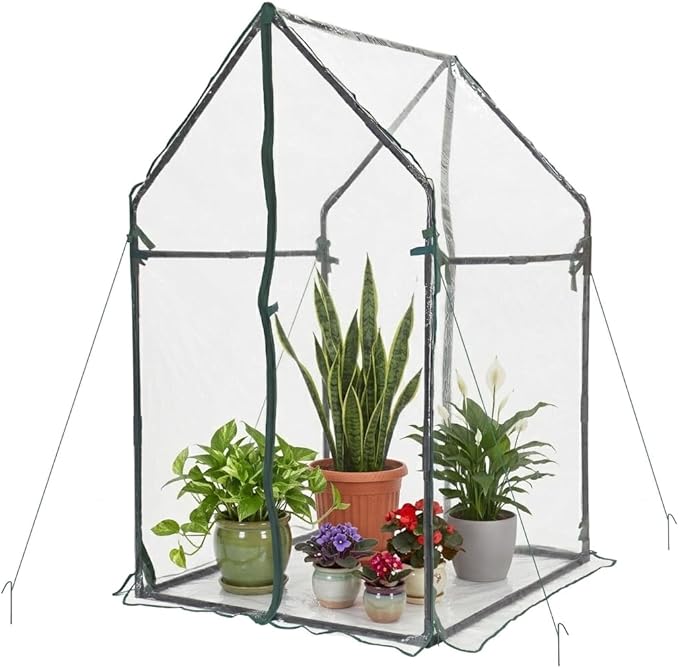 Gardzen Mini Greenhouse Heavy Duty Portable Green House Clear Tent Small Greenhouse for Indoor Outdoor Plants 36.2”(L) x36.2”(W) x59.5”(H)