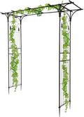 7FT Metal Garden Arch Trellis Heavy Duty Metal Garden Arbor with Stakes for Climbing Plants Outdoor Patio Stable Trellis Arch for Wedding Ceremony Party 81 L x 16 W x 82 H Black 13mm