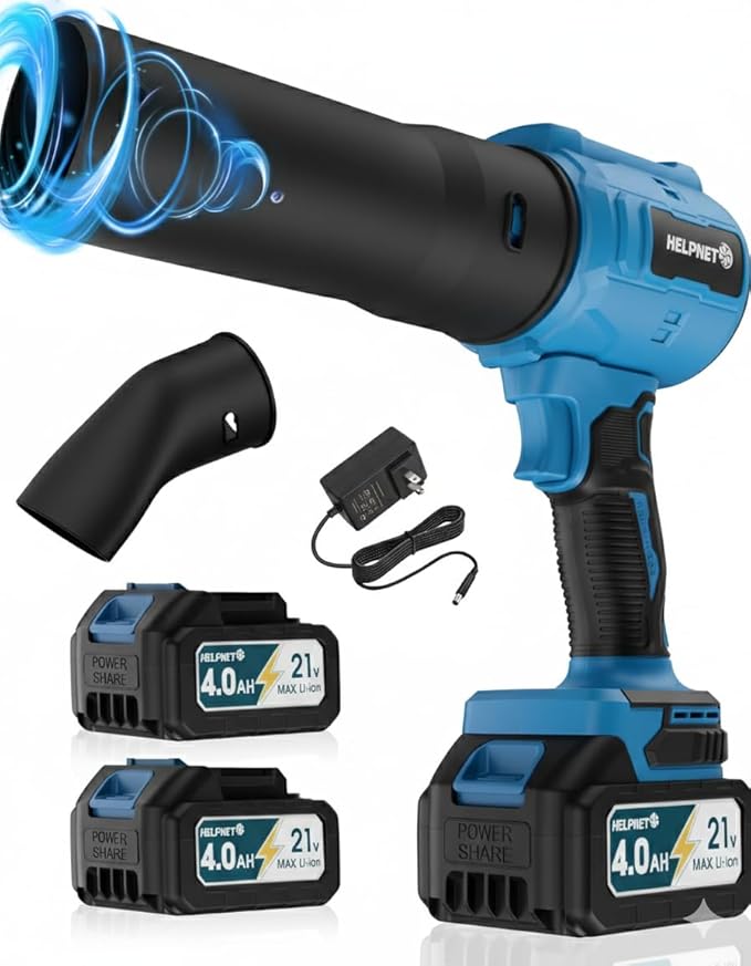 Cordless Leaf Blower with Battery and Charger As Seen On TV (990000) RPM Electric Leaf Blower Lightweight Handheld with Extended Nozzle Portable Blower for PatioCleaning Leaves and Dust