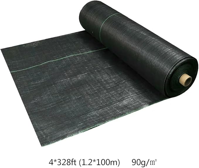 Weed Control Fabric Heavy Duty Weed Membrane Roll Tear-proof Weed Barrier Weed Barrier Mat High Permeability Ideal for Use in Patios Garden Flower Beds Landscaping(1.2 * 100m)