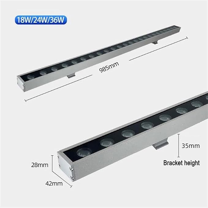 Outdoor Buried Lights - Ground LED Landscape Lamp IP67 ?Waterproof Recessed Long Contour Spotlight DC 24V Low Voltage Wall Washer Light for Garden Deck YardWarm White 18W