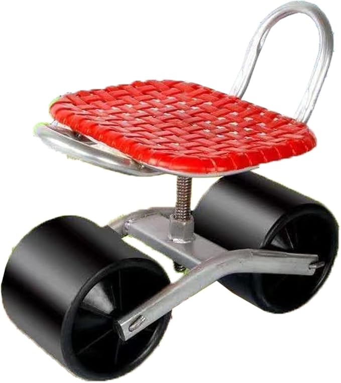 Rolling Gardening Work Stool360° Rotation Seat Adjustable Height 20-33cmCan Bearing 150kgfor Orchards Farms(Black)