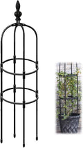 Garden obelisk trellis for climbing plants metal3ft 4ft 5ft 5.9ft 6.9ft H Tall Rustproof Plastic Coated Plant Support TrellisGarden Tower Trellis for Support RoseVegetable Vines ( Size : 11/28cm D