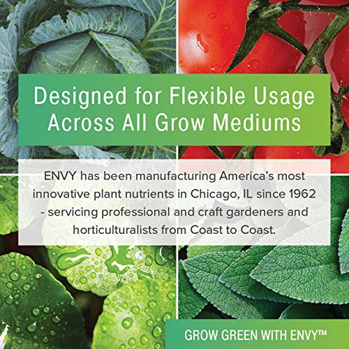 ENVY Part B (1-5-6) NPK - Part B of Two-Part Base Nutrient for Growing Vegetables Herbs &amp Fruit Complete Base Nutrients for Hydro Soil &amp Coir (Gallon)