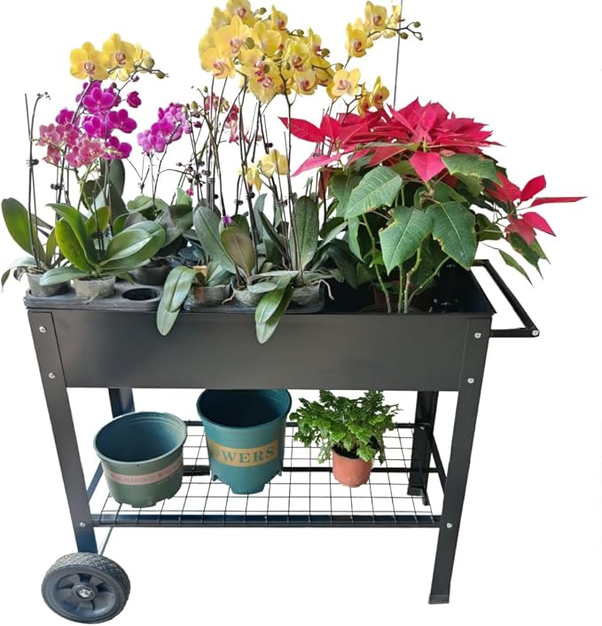 Heavy-Duty Elevated Metal Raised Garden Bed with Legs – Powder-Coated Steel Planter for Vegetables Herbs Flowers – Durable Outdoor Raised Garden Planter Box