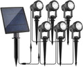 6000k6 in 1Solar Spot Lights Outdoor Solar Powered RGB Landscape Lighting IP65 Waterproof Auto On/Off Spotlights for Outside Garden Yard Landscape Pathway Garage