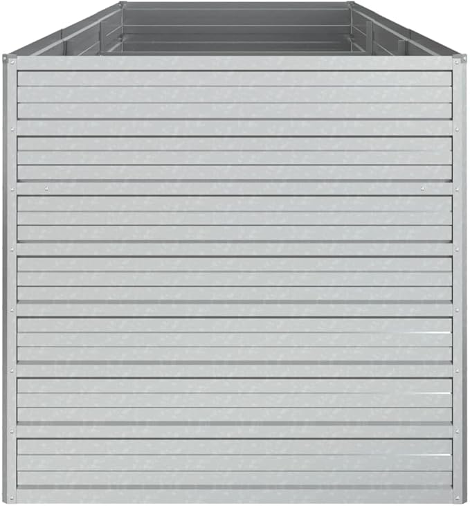 Raised Garden Bed 94.5x31.5x30.3 Galvanized Steel Silver Outdoor Planter Box Raised Beds for Gardening Garden Raised Bed for Vegetables Flower Beds Elevated Garden Beds Outdoor