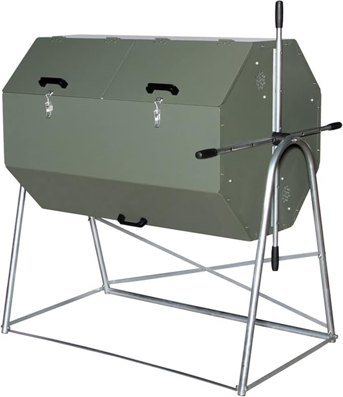 Jora Composter JK 400 - High Capacity Rotating Compost Tumbler - 13-21 Gal/Week - Heat Generating Insulated Design - Outdoor Compost Bin Tumbler - Dual Chamber Compost Tumbler