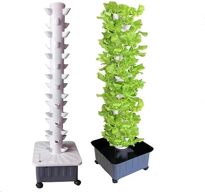 Tower Garden Hydroponics Growing System 15 Floors 45 Holes Aquaponics Grow System Vegetable Plant Tower Gift for Gardening LoverStandard//1pc