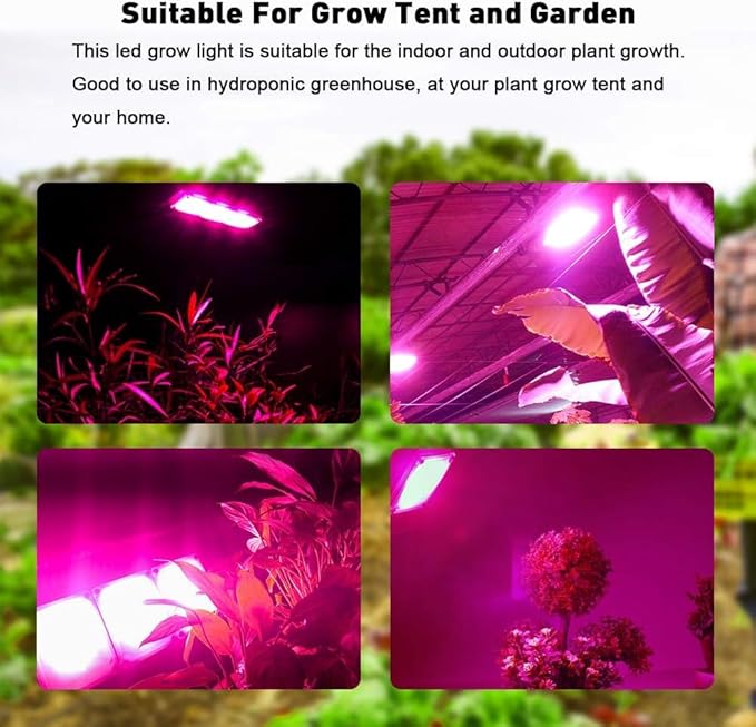 Kolem LED Grow Lights 450W Outdoor Grow Light Full Spectrum Plants Light Waterproof Natural Heat Dissipation No Noise LED Grow Panel Light for Indoor Plants Greenhouse Garden(Gift Hooks)