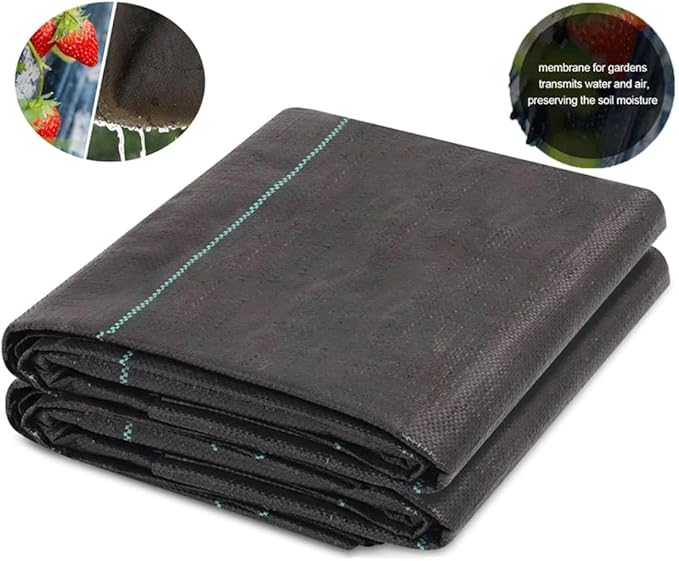 Heavy Duty Weed Barrier Landscape Fabric Garden Stakes Block UV Tear Resistant Ground Cover Mat Control for Agriculture Outdoor (Size : 1MX5M)