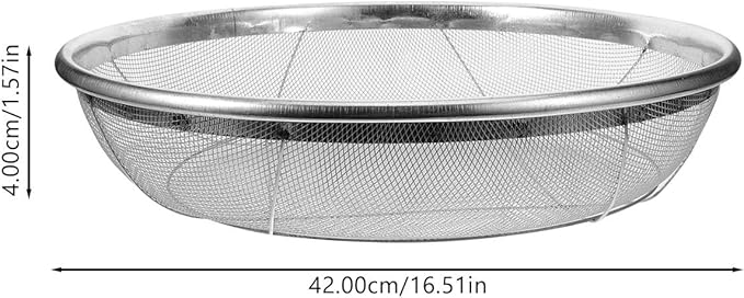 BESPORTBLE Garden Potting Mesh Sieve Sifting Pan Stainless Steel Soil Sifter Gardening Manual Soil Sieve Filter Sifting Pans for Mining 2mm Hole Diameter