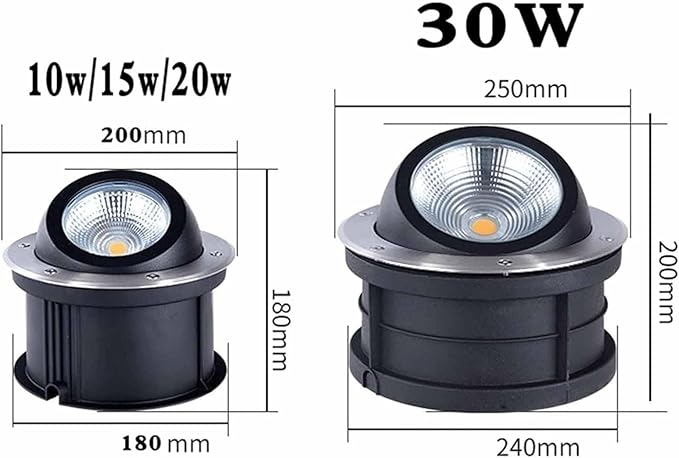 Outdoor Buried Lights - Ground LED Landscape Lights AC-220V Outdoor Recessed Spot Light IP67 Waterproof Spotlight/Led Beam Light Garden Tree Spotlight Floor Lamp(White10W)