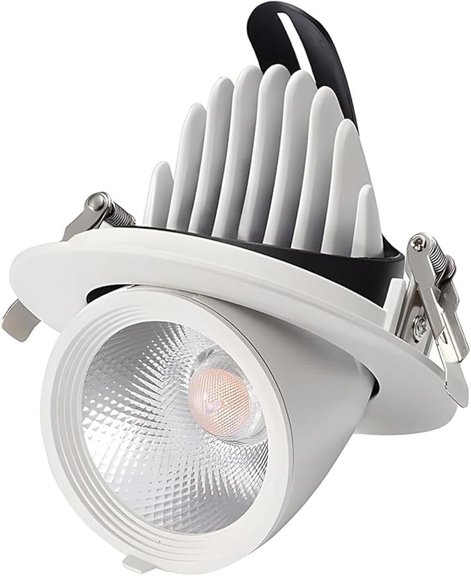 COB Recessed Spotlight Opening High-Transparency Adjustable Angle Elephant Trunk Light for Shop Exterior Walls Wedding Dress/Clothing Store Windows(Warm White40W(AC111-240V))