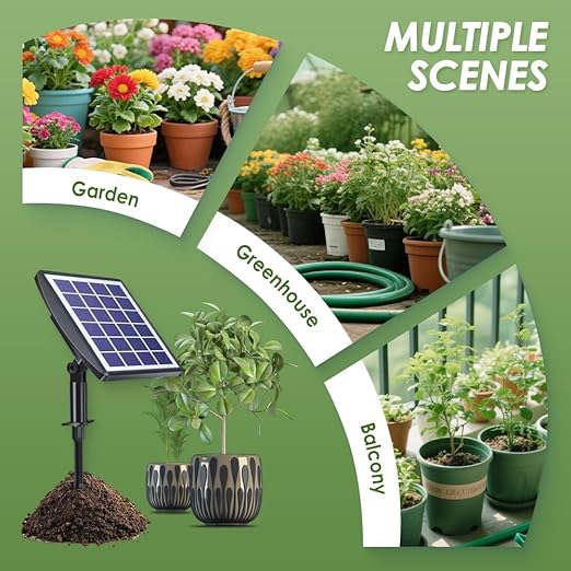 Solar Automatic Drip Irrigation Kit System 2025 Upgrade Auto Plants Watering Kit Solar Powered Garden Self Watering System for Indoor Outdoor Potted Plants Balcony Patio Greenhouse (15 Pots-49FT)
