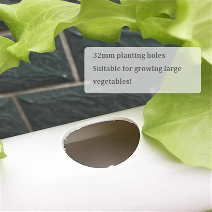 Hydroponics Growing System KitBalcony-Type Hydroponic Vegetable Growing MachinePVC Plant Sites with 108 Plant SitesGardening System Grow Kit with Water Pump Timerfor VegetablesFruitsHerbA