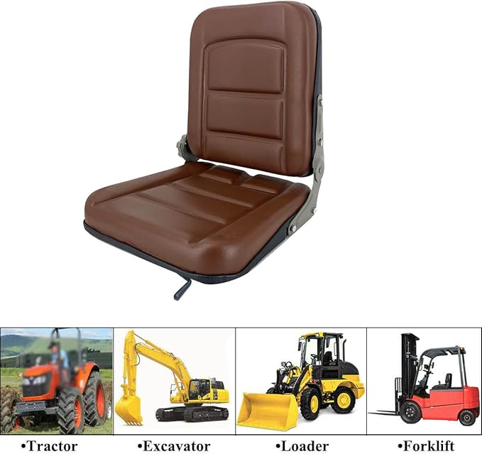 Universal Lawn Mower Seat High Back Mower Seat Tractor Seat w/Adjustable Backrest Lawn Mower Seat Replacement Brown