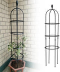Garden Trellis for Climbing Plants Outdoor &amp Indoor Trellis 0.6in Metal Pipes Roses Climbing Support Rustproof Flowers Stands Vines Vegetables Cage(BlackHigh120cm/47in)
