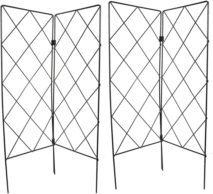2Pcs Foldable Plant Climbing Trellis for Garden Support Sturdy Green Plant Support Frame Adjustable Trellis for Indoor and Outdoor Climbing