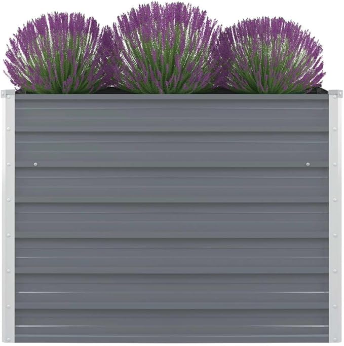 YAFF Raised Garden Bed 39.4x39.4x30.3 Galvanized Steel Gray (19.58lbs)