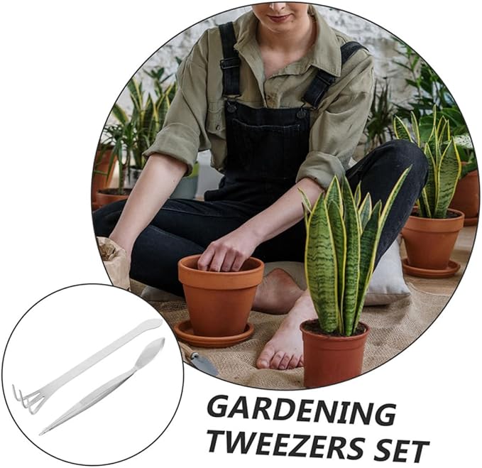 4pcs Bonsai Tree Growing Kit Root Rake Tweezers Shears Training Wire Spatula for Bonsai Supplies