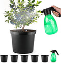 5-Gallon Nursery Pots 5P with 0.5 Gallon/2L Electric Spray Bottle Plant Containers with Drainage Holes Round Sturdy Garden Planters for Indoor/Outdoor Greenery