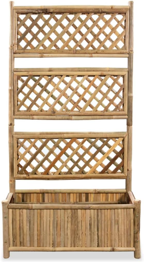 SKM Garden Raised Bed with Trellis Bamboo 27.6