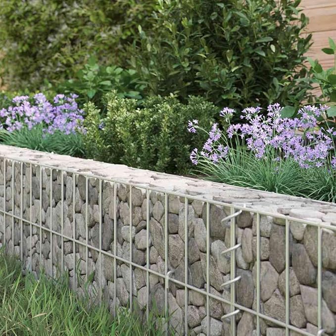 Large Galvanized Steel Raised Garden Bed 197 x 197 x 8 in Silver Gabion Planter Box for Outdoor Vegetables Flowers Patio Backyard