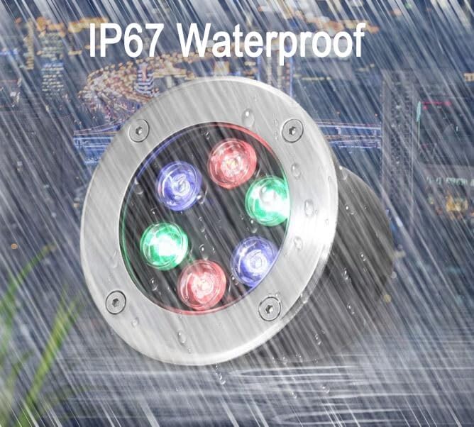 Outdoor Landscape Lights - LED Underground Light AC 220V Round Recessed Spotlight IP67 Waterproof Garden Courtyard Decoration Floor Light for Walkway Deck Pathway Easy to Install