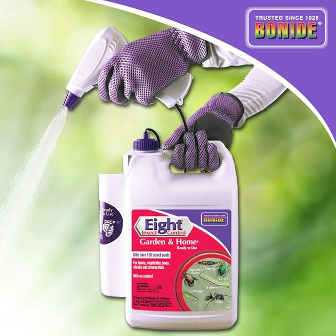 Bonide Eight Insect Control Garden &amp Home 128 oz Ready-to-Use with Sprayer Insecticide for Outdoors Kills Beetles Aphids Ants