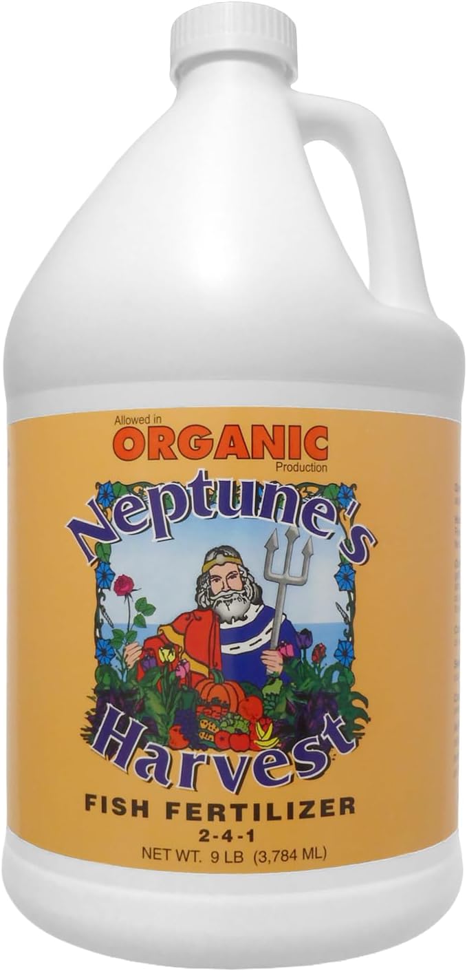 Neptune's Harvest Fish Fertilizer (2-4-1) - Organic Liquid Plant Fertilizer - Fish Hydrolysate for Vegetables Flowers Fruit Trees Grass - Indoor and Outdoor Plant Food (Gallon)