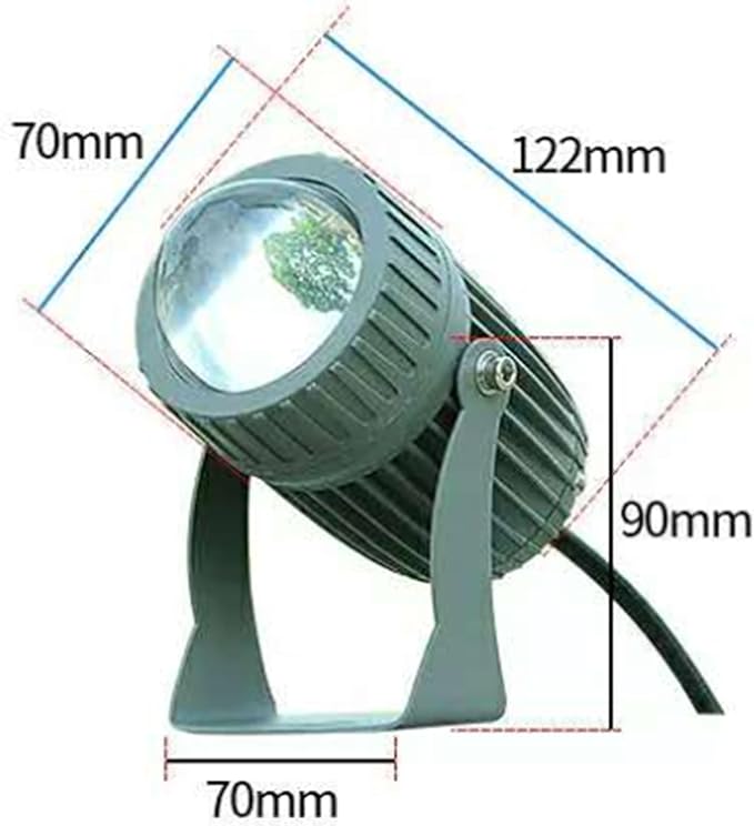 10W LED Wall Washer - Rotation Spotlight 220V Long-Distance LED Beam Spotlight IP65 Waterproof Outdoor Landscape Lighting Roman Column Villa Lighting Beam Light(Blue)