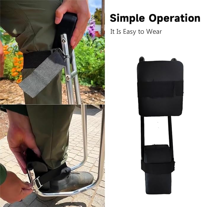 Knee Seat for GardeningStrap on Kneeling Device for GardenErgonomic Gardening SeatGarden Work Seat for Farm WorkGardeners Tool Seat for Protect KneesSuper Cozy &amp Improve Work Efficiency (Red-