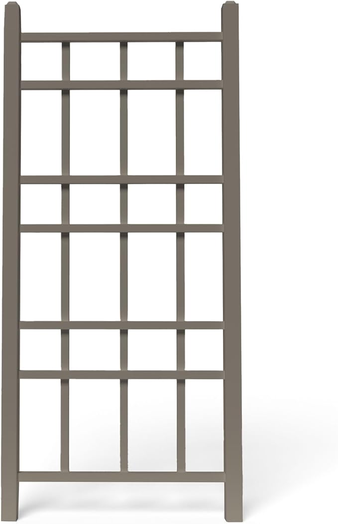 Dura-Trel Cottage 28 by 66 Inch Heavy Duty Weather Stabilized PVC Vinyl Outdoor Garden Patio Trellis with Ground Anchors Mocha