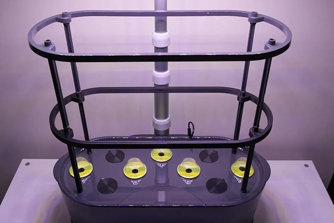 Stackable Trellis Extension for AeroGarden Bounty - ABS Sturdy Plant Support System for Taller Plants Black (2 Pack)