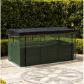 Heavy-Duty Galvanized Steel Raised Garden Bed with Integrated Crop Cage and Adjustable Shade Cloth for Outdoor Vegetable and Flower Growing (Dark Green + HDPE + Steel-1)