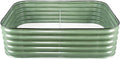 Galvanized Raised Garden Bed OutdoorLarge Raised Bed for GardeningMetal Planter BoxCorrosion Resistant Easy Assemblyfor VegetablesFruitsFlowers (Olive Green150x150x43cm)