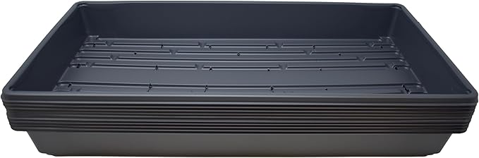 10 Plant Growing Trays (with Drain Holes) - 20 x 10 - Perfect Garden Seed Starter Grow Trays: for Seedlings Indoor Gardening Growing Microgreens Wheatgrass &amp More - Soil or Hydroponic