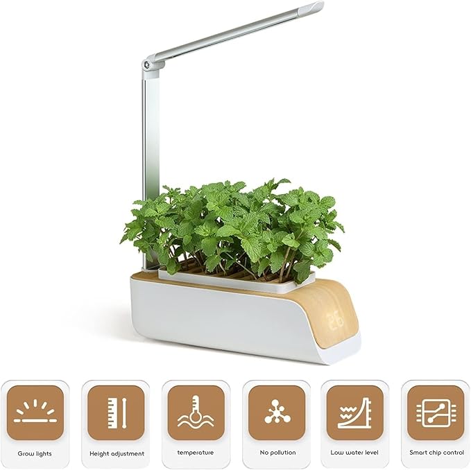 Indoor Hydroponics System Indoor Garden Full Spectrum Grow Light Soilless Cultivation Indoor Garden Planter Grow Lamp Nursery Pots Gardening Gifts for Women Mom wyqdp240305