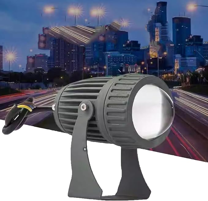 LED Beam Spotlight - Rotating LED Beam IP66 Waterproof Ground Landscape Lighting Narrow Beam Wall Washing Light Source Suitable for Parties Hotel BillboardsCold White 10W(24V)