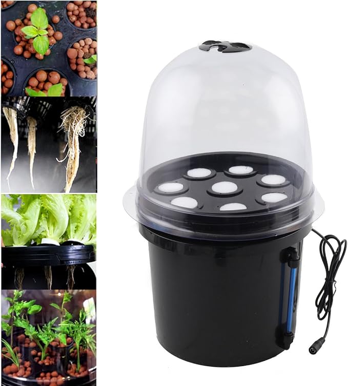 Hydroponics Seedling Cloning System Kit Fog Seedling Box 8 Holes 5L Soilless Hydroponic Equipment Seedling Cultivation Aeroponic Propagation Kit Hydroponics Planting Growing Kit
