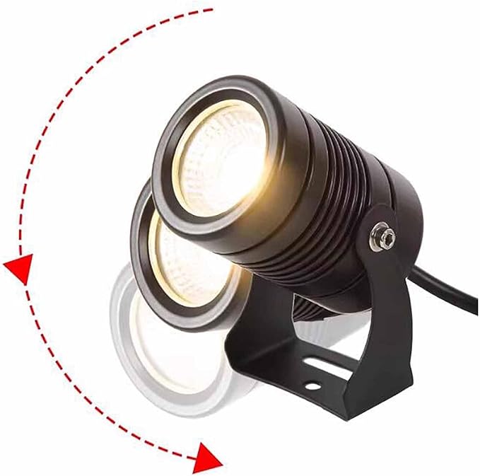 LED Spotlight Projector - 10W Waterproof Outdoor Landscape Light IP67 Narrow Beam Floodlight 360° Adjustable Bracket AC 85-265V Ideal for Building Exterior Lighting.